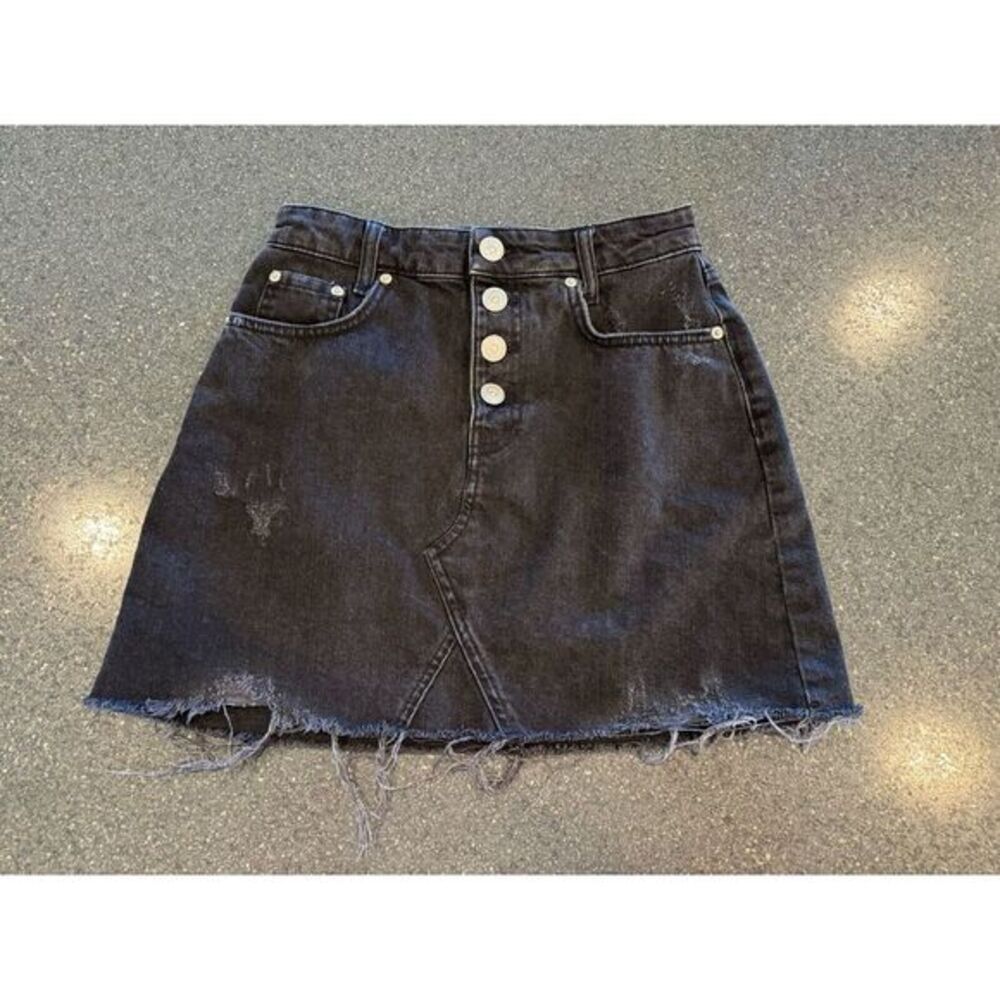 BDG Urban Outfitters Black Denim Skirt Button Fly Size Small
